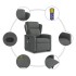 Silla de masaje reclinable de pie de tela gris