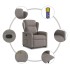 Sillón reclinable de masaje elevable tela gris
