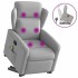 Sillón de masaje reclinable de pie de tela gris