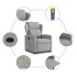 Sillón de masaje reclinable de pie de tela gris