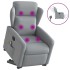 Sillón de masaje eléctrico reclinable elevable tela gris