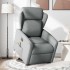 Sillón de masaje eléctrico reclinable elevable tela gris