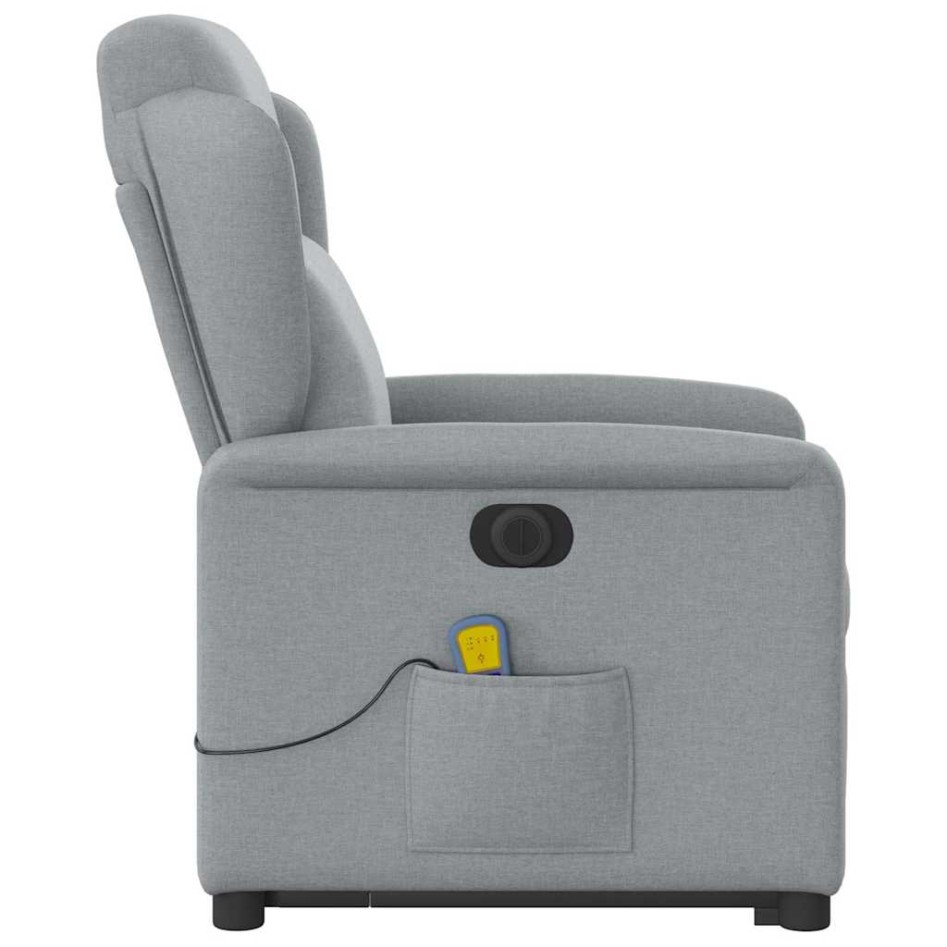 Sillón de masaje eléctrico reclinable elevable tela gris