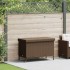 Caja de almacenaje jardín ruedas ratán PE marrón 110x55x73