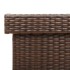 Caja de almacenaje jardín ruedas ratán PE marrón 110x55x73