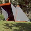 Tienda familiar tipi para 6 personas impermeable gris naranja