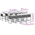 Set comedor de jardín 9 pzas con cojines ratán sintético