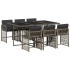 Set comedor jardín 7 pzas y cojines ratán sintético