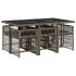 Set comedor jardín 7 pzas y cojines ratán sintético