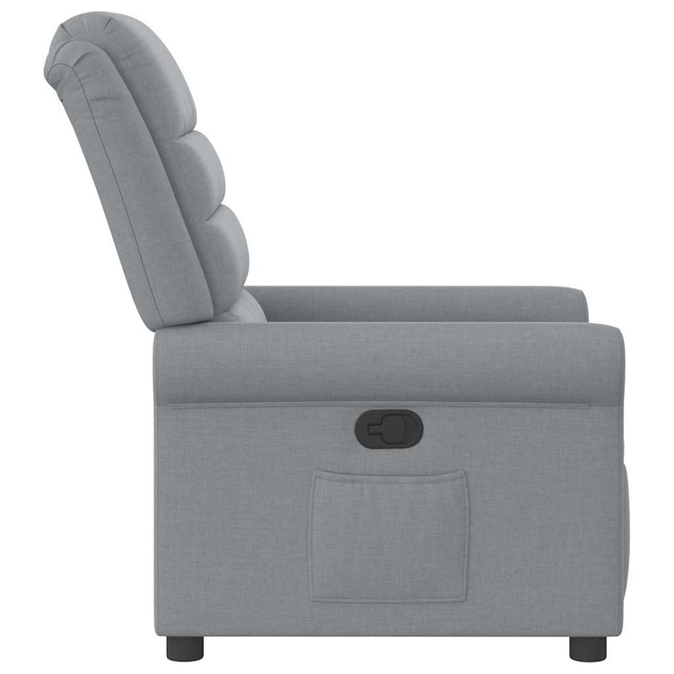 Sillón reclinable de tela gris