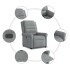 Sillón reclinable de tela gris