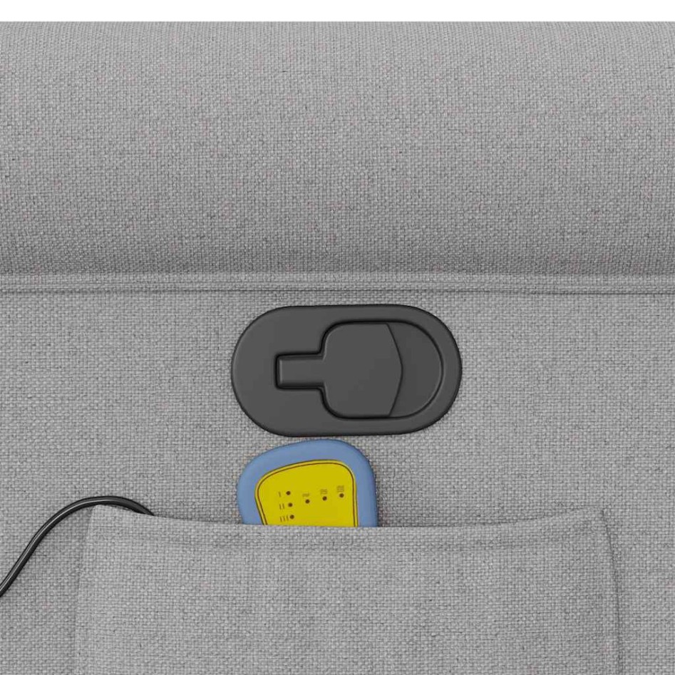 Sillón de masaje reclinable de tela gris
