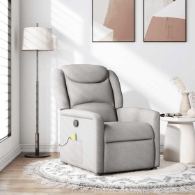 Sillón de masaje reclinable de tela gris