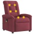 Sillón de masaje reclinable de tela color vino