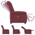 Sillón de masaje reclinable de tela color vino