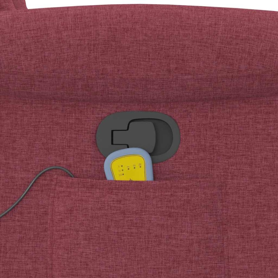 Sillón de masaje reclinable de tela color vino