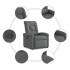 Sillón reclinable de tela gris