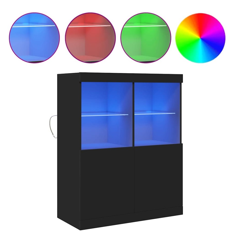 Aparador negro 81x37x100 cm madera de