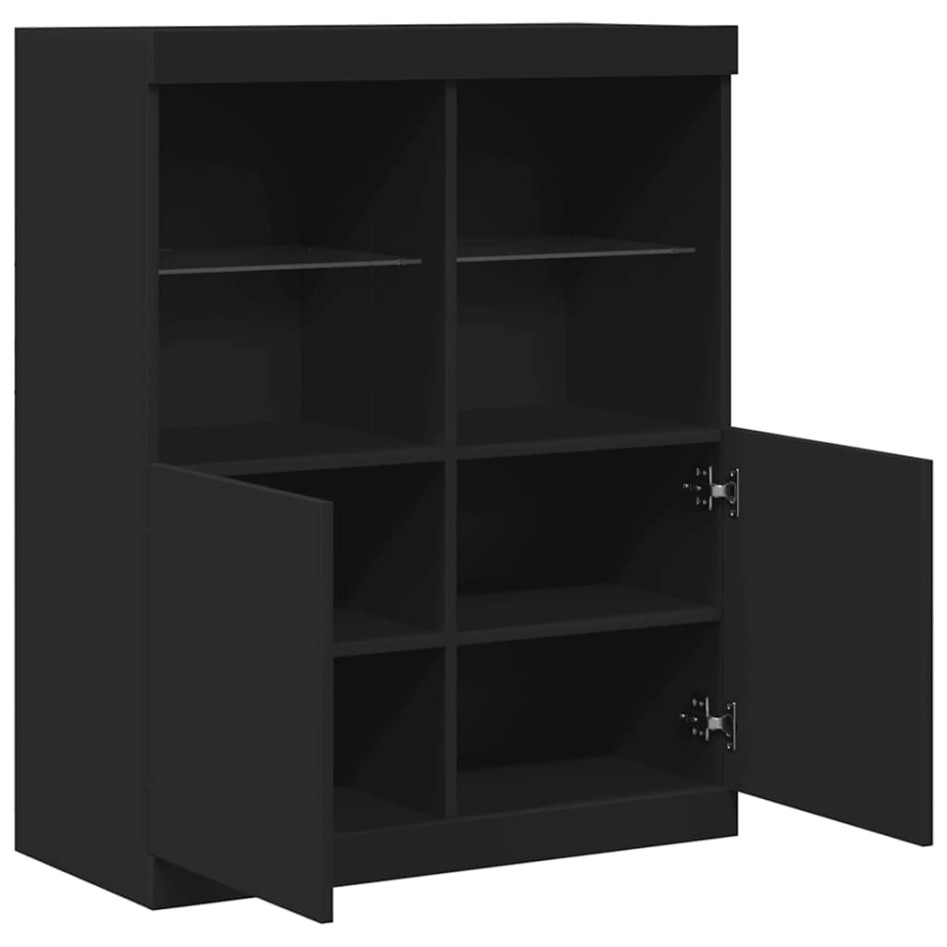 Aparador negro 81x37x100 cm madera de