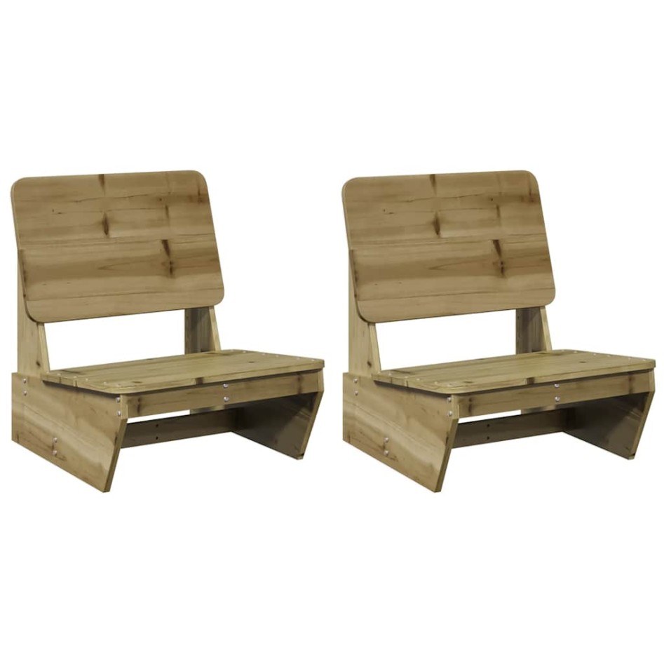 Sillas de jardín 2 uds 60x64x70,5 cm madera de pino