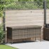 Caja almacenaje jardín ruedas ratán sintético gris 160x55x75