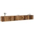 Conjunto de mueble de TV 3 piezas montado la pared madera