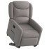 Sillón reclinable elevable tela gris