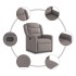 Sillón reclinable elevable tela gris
