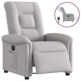 Sillón reclinable eléctrico de tela gris