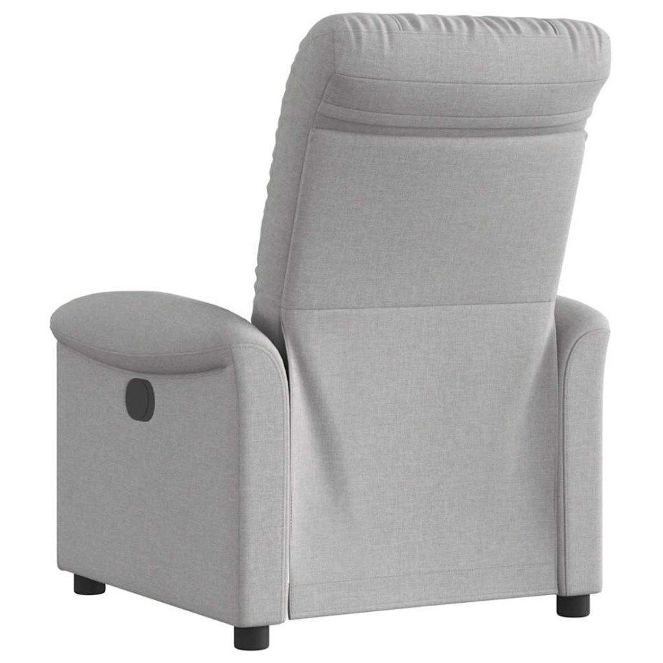 Sillón reclinable eléctrico de tela gris