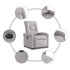 Sillón reclinable eléctrico de tela gris