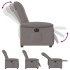 Sillón reclinable eléctrico tela gris