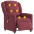 Sillón de masaje reclinable eléctrico tela rojo