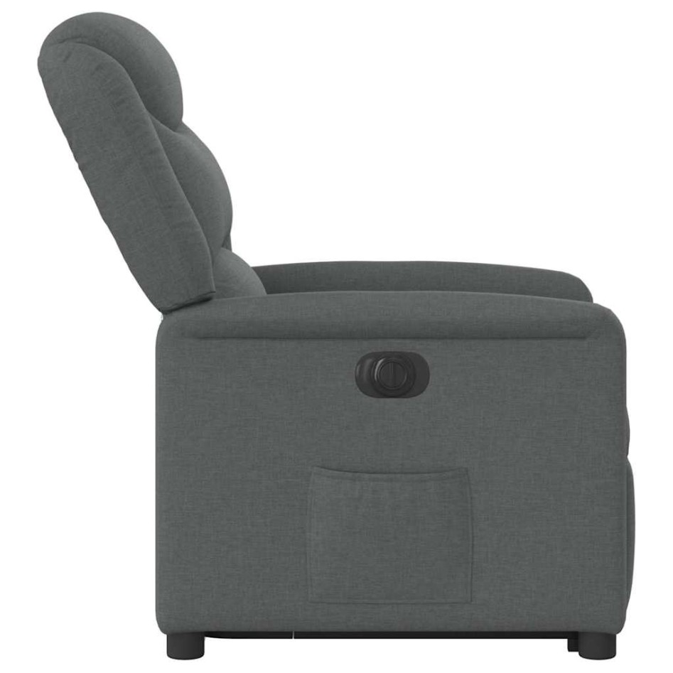Sillón eléctrico reclinable elevable de tela gris