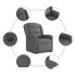 Sillón eléctrico reclinable elevable de tela gris