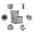 Sillón reclinable de masaje eléctrico tela gris