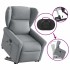 Sillón de masaje reclinable de pie de tela gris