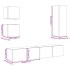 Conjunto de mueble de TV 5 piezas montado la pared madera