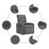 Sillón reclinable elevable de tela gris