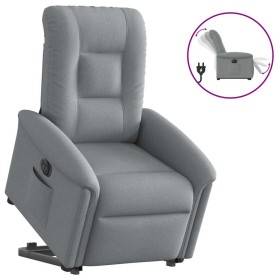 Sillón eléctrico reclinable elevable de tela gris