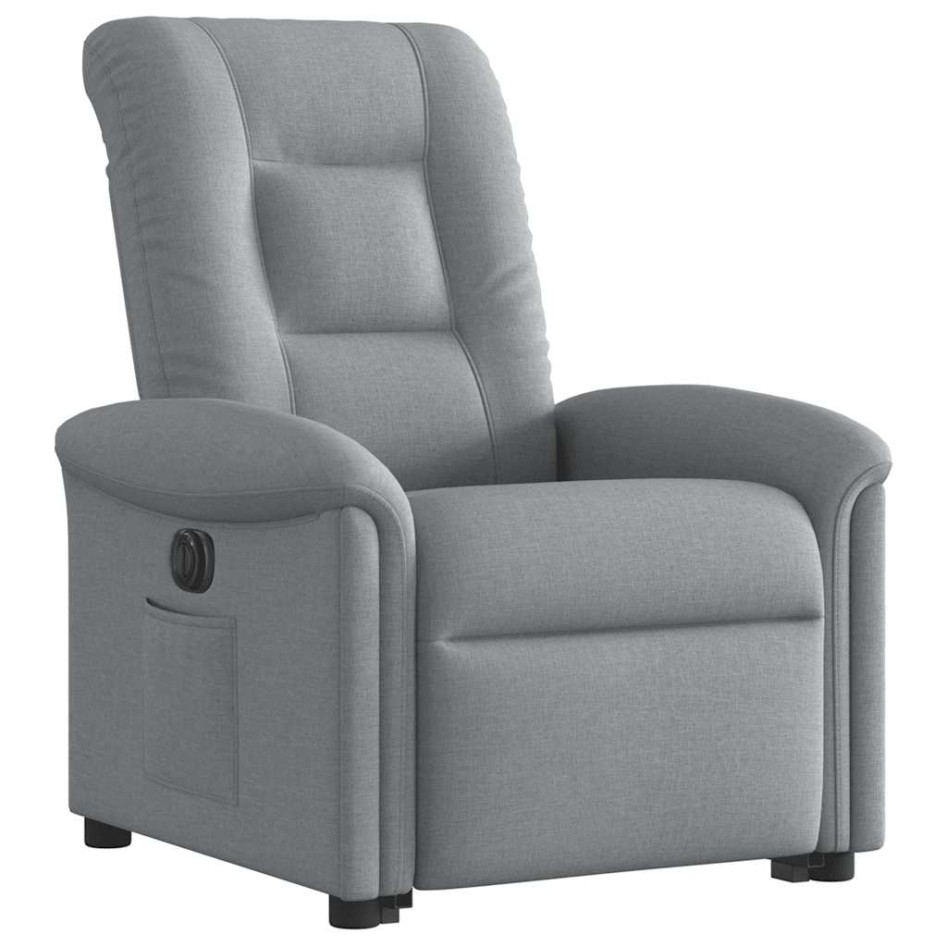 Sillón eléctrico reclinable elevable de tela gris
