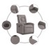 Sillón eléctrico reclinable elevable de tela gris