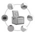 Sillón eléctrico reclinable elevable de tela gris