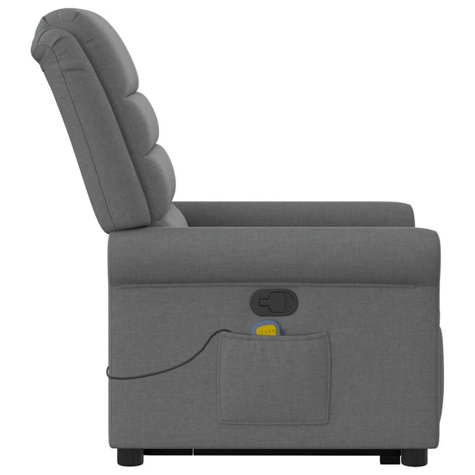Silla de masaje reclinable de pie de tela gris