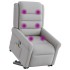 Sillón de masaje reclinable de pie de tela gris