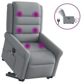 Sillón de masaje eléctrico reclinable elevable tela gris