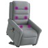 Sillón de masaje eléctrico reclinable elevable tela gris