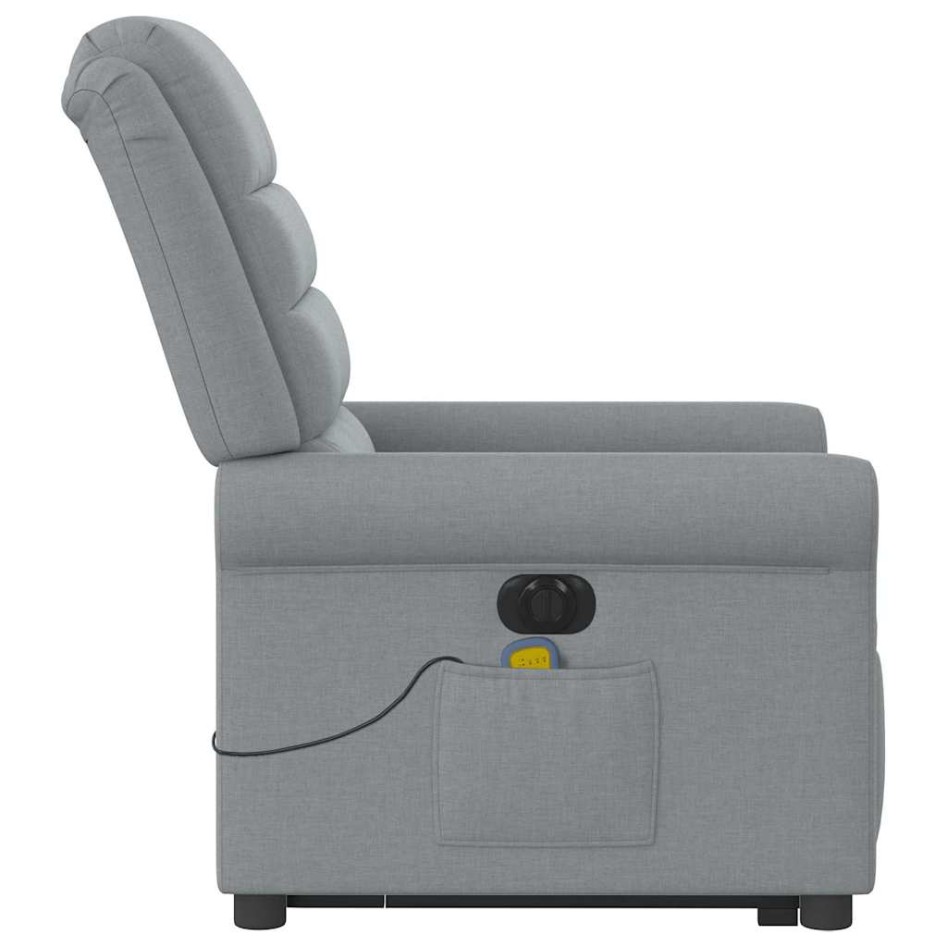 Sillón de masaje eléctrico reclinable elevable tela gris