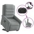 Sillón de masaje eléctrico reclinable elevable tela gris