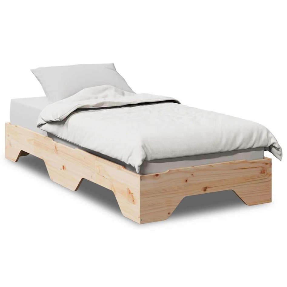 Estructura de cama sin colchón apilable 80x200 cm madera